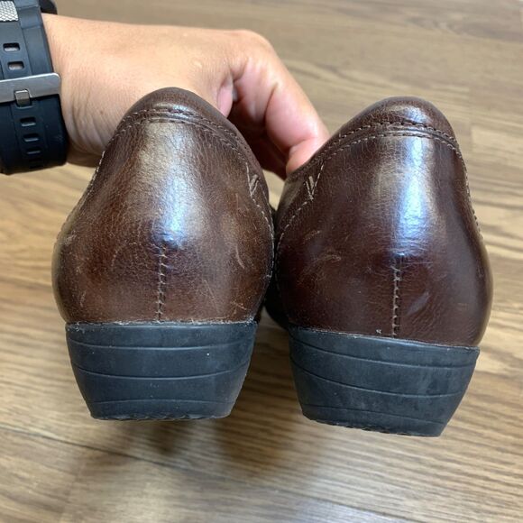 Dansko Womens 38 7.5 8 Franny Loafer Slip On Shoes Burnished Leather Adjustable - Picture 4 of 11